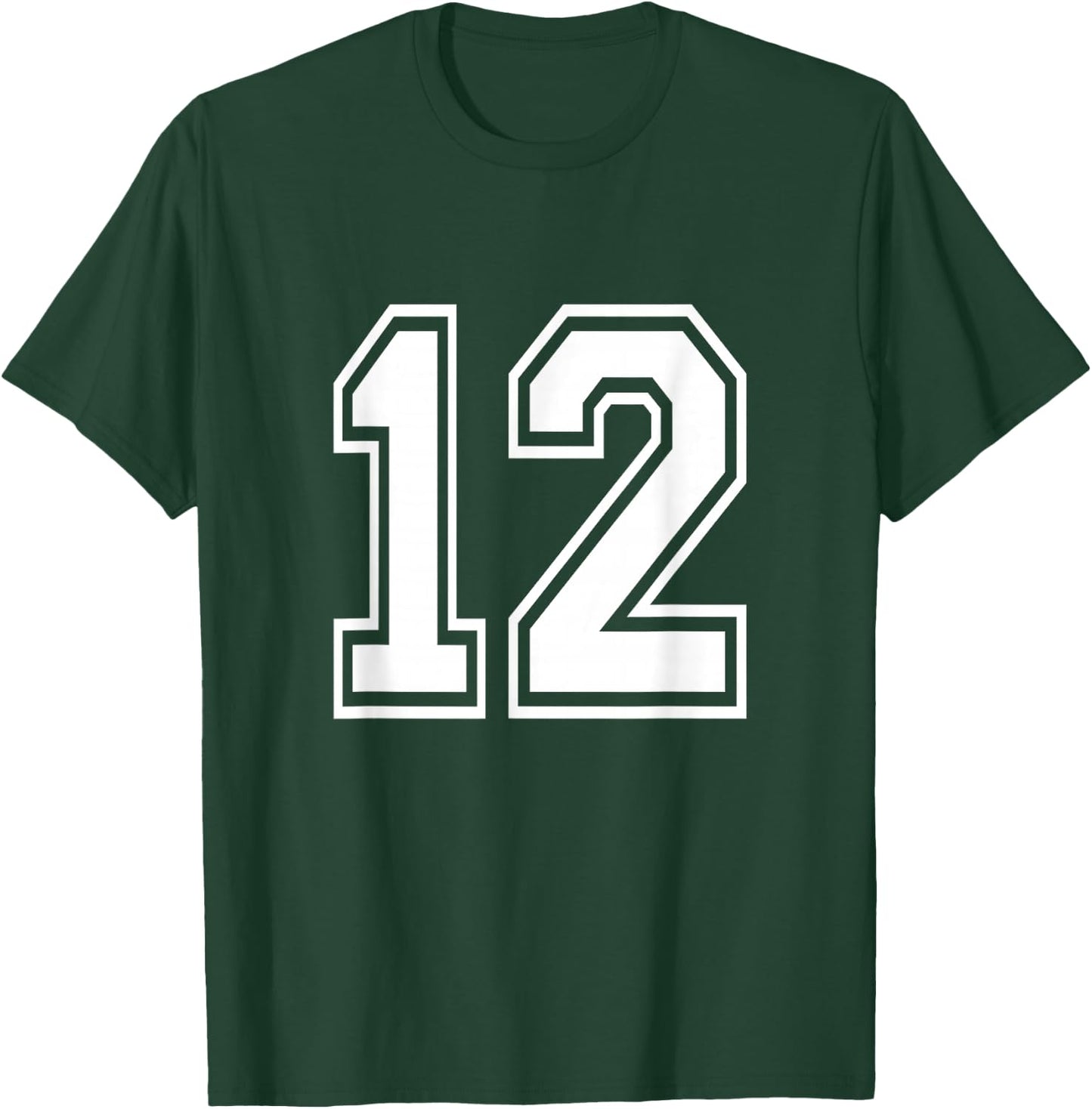Number 12 Varsity Sports Team Jersey 12th Birthday 12 Years T-Shirt - T-Shirt | Forest