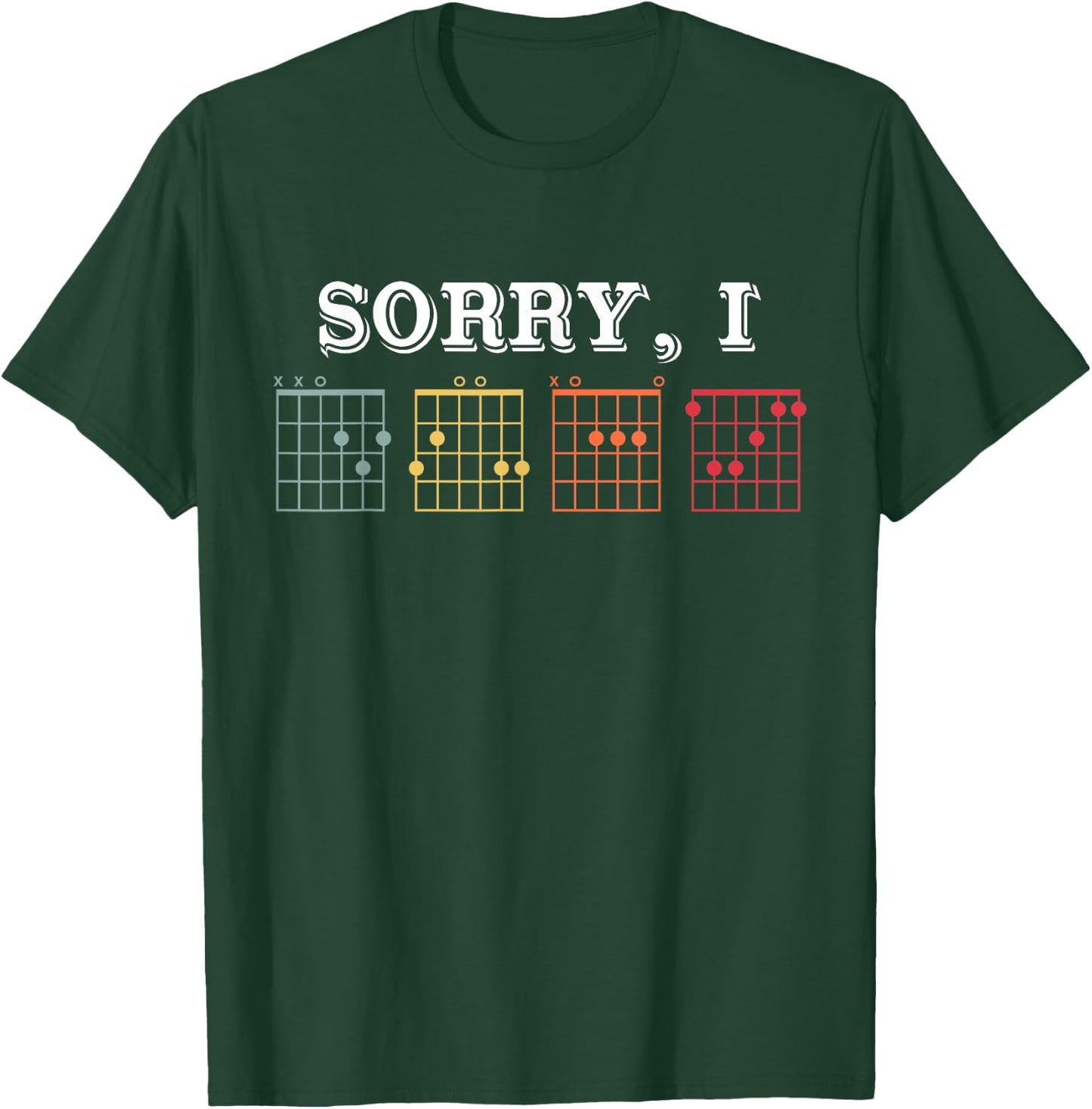 Vintage Sorry I D.G.A.F Funny Message Guitar Chords T-Shirt - T-Shirt | Forest