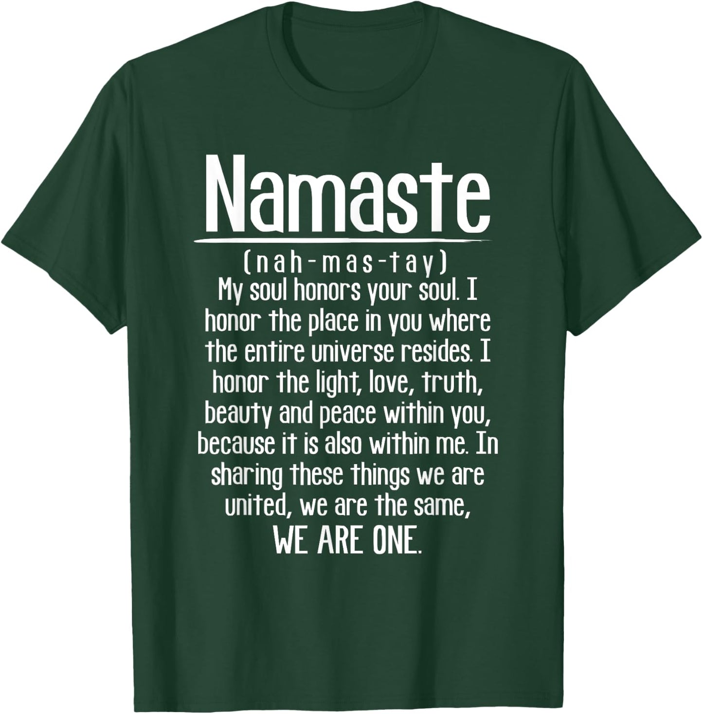 Definition Of Namaste Meditation Yoga Hindu Buddhist T-Shirt - T-Shirt | Forest