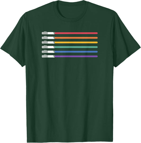 Star Wars Lightsabers Rainbow Flag Logo T-Shirt - T-Shirt | Forest