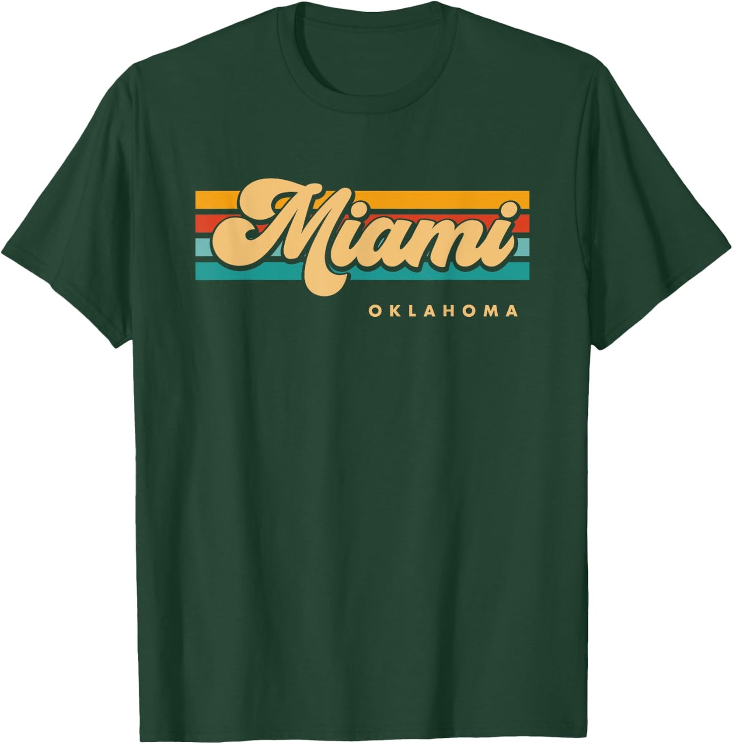 Vintage Sunset Stripes Miami, Oklahoma T-Shirt - T-Shirt | Forest