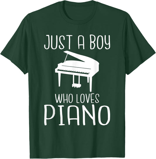 Just a Boy who loves Piano Musician Piano Boy T-Shirt - T-Shirt | Forest