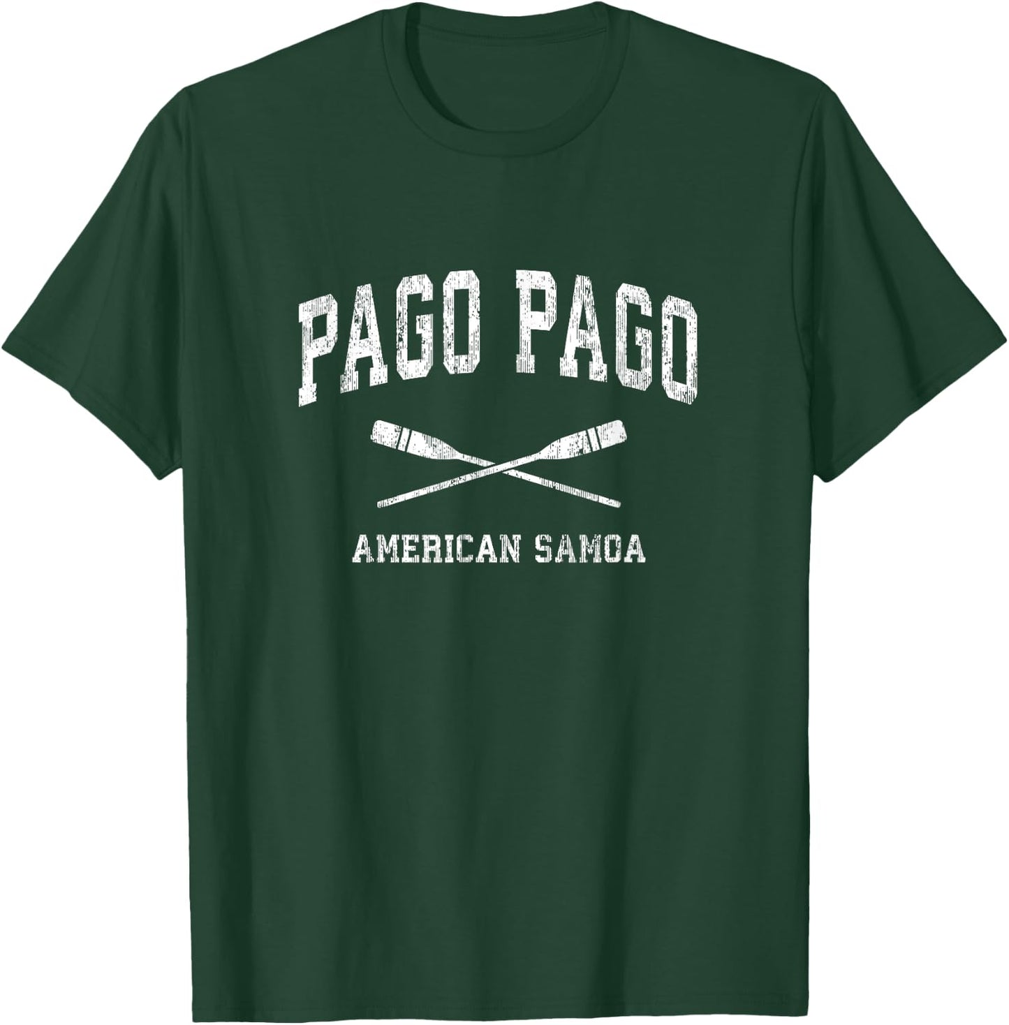 Pago Pago American Samoa Vintage Nautical Paddles Sports Oar T-Shirt - T-Shirt | Forest