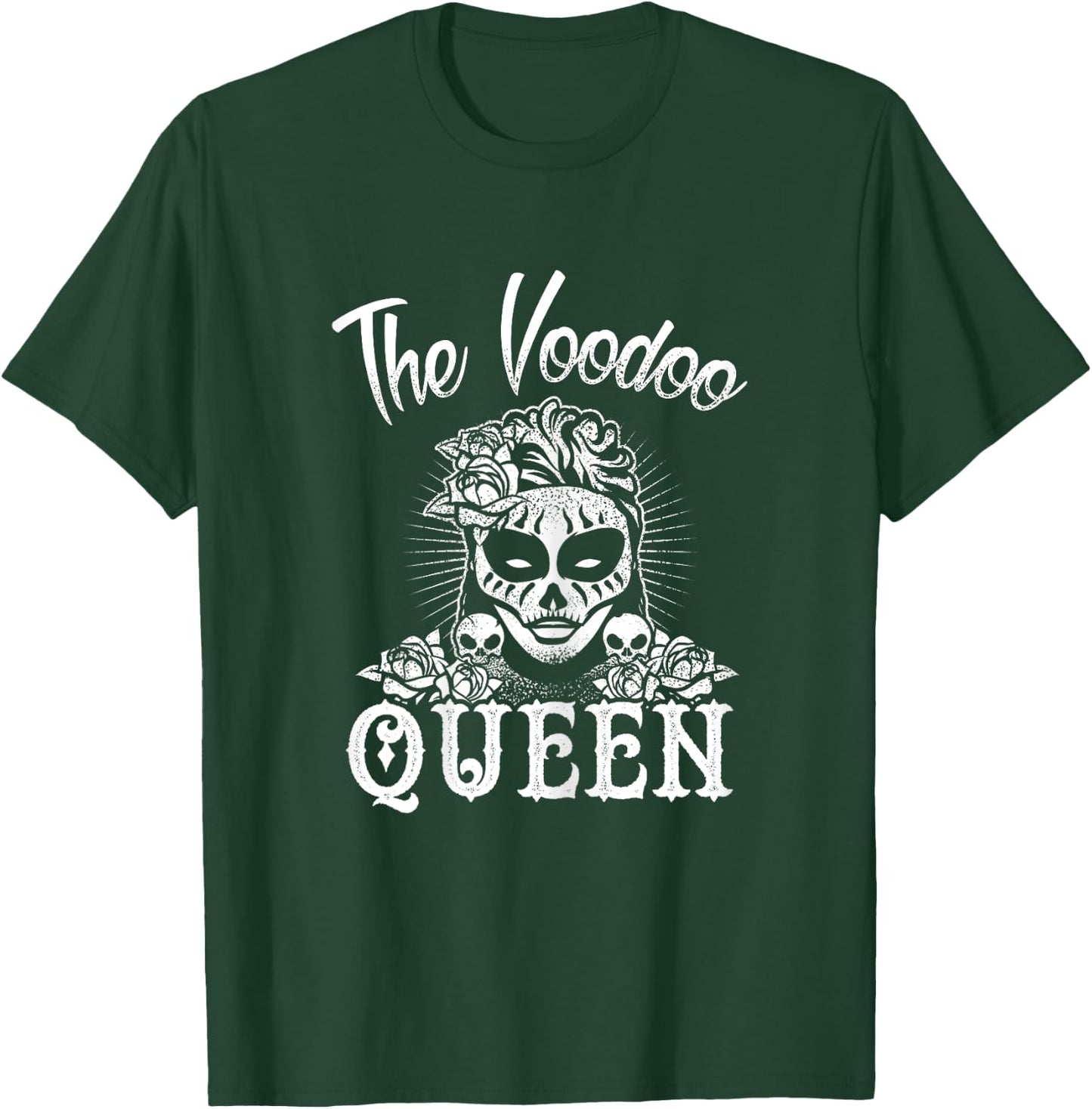 The Voodoo Queen Funny Halloween Skull Costume Mom Aunt Gift T-Shirt - T-Shirt | Forest