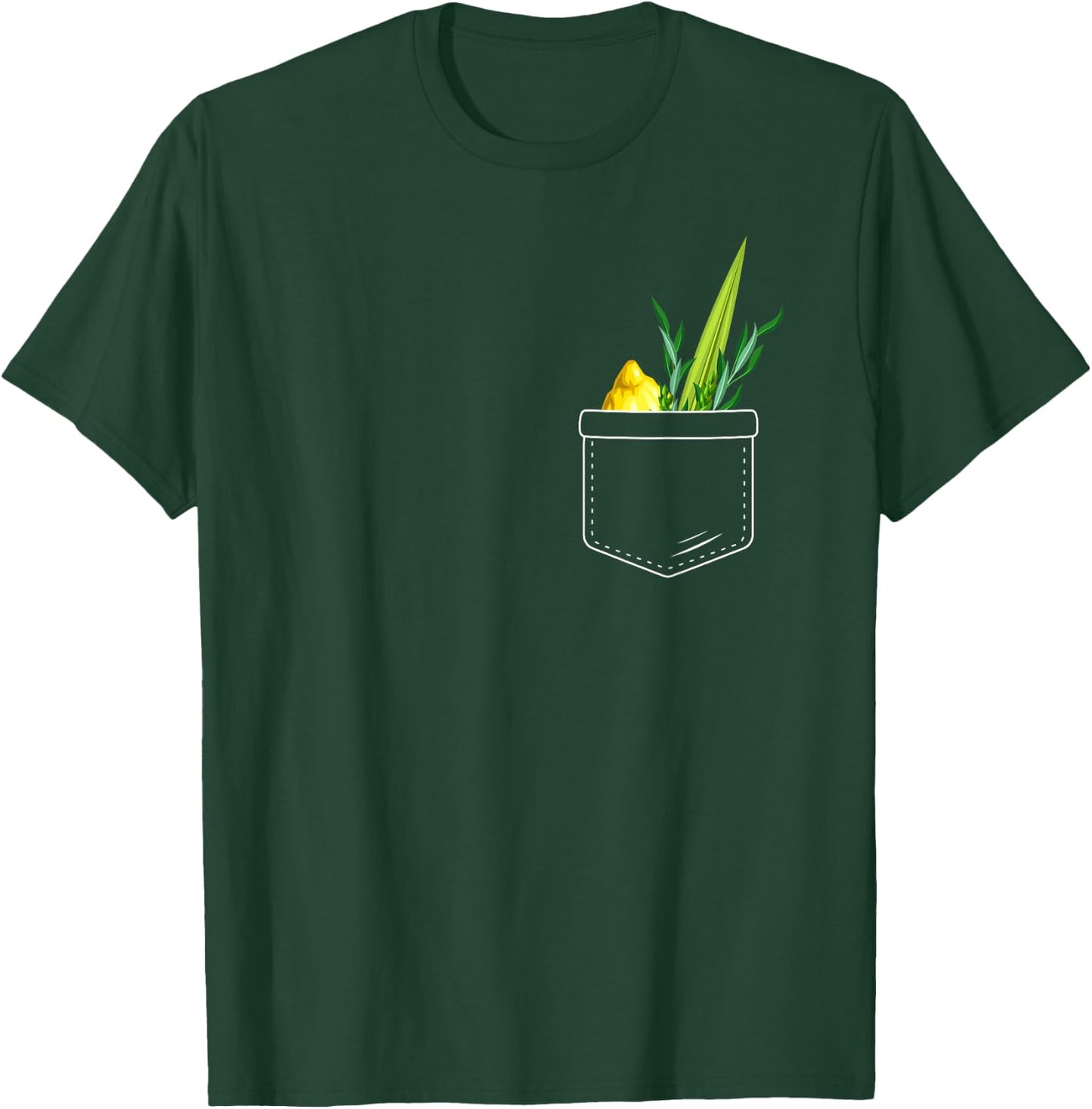 Four Species Feast Of Tabernacles Holiday Sukkot 2024 Pocket T-Shirt - T-Shirt | Forest