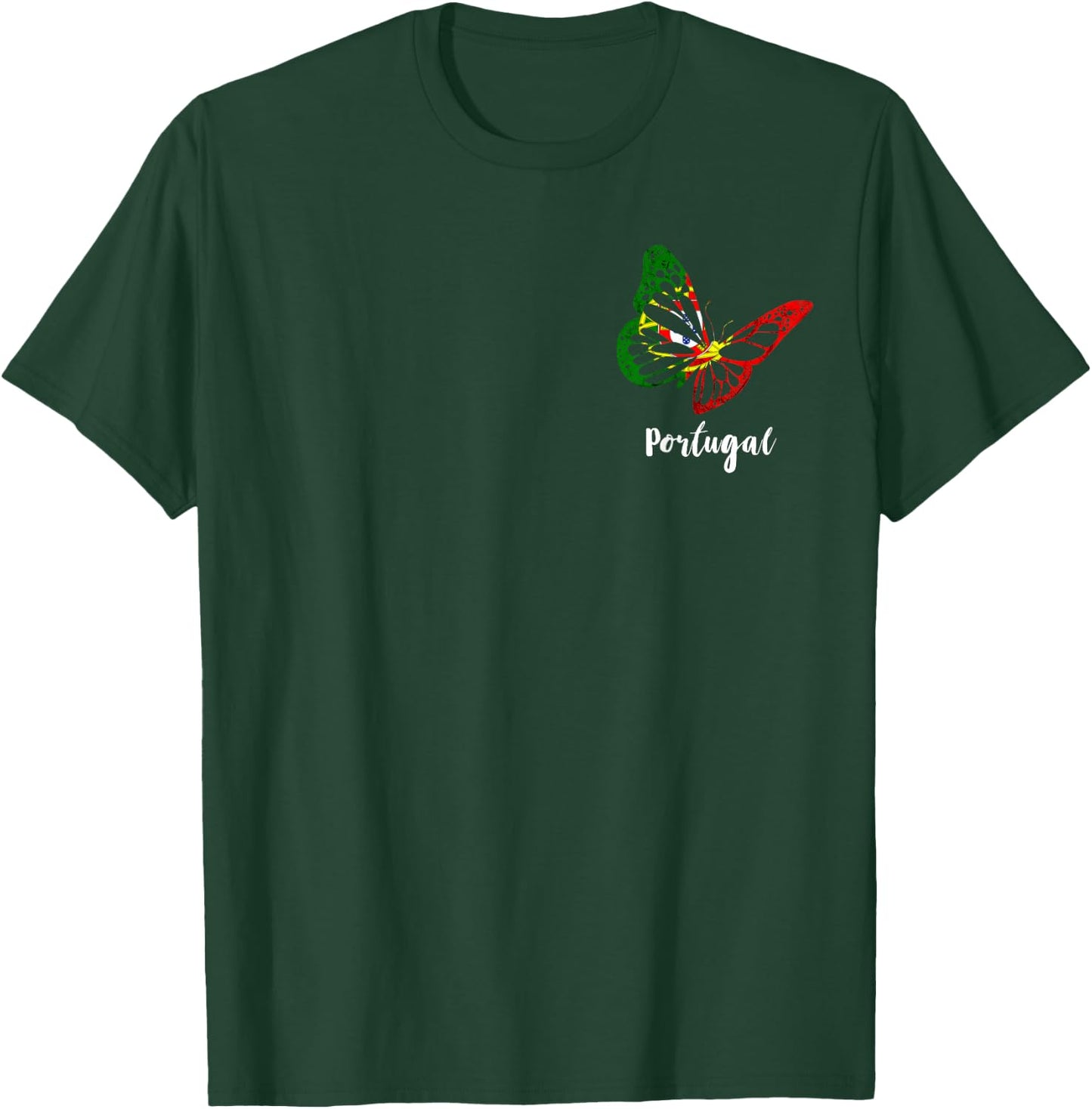 Portuguese Roots Butterfly Portuguese Pride Portuguese Flag T-Shirt - T-Shirt | Forest