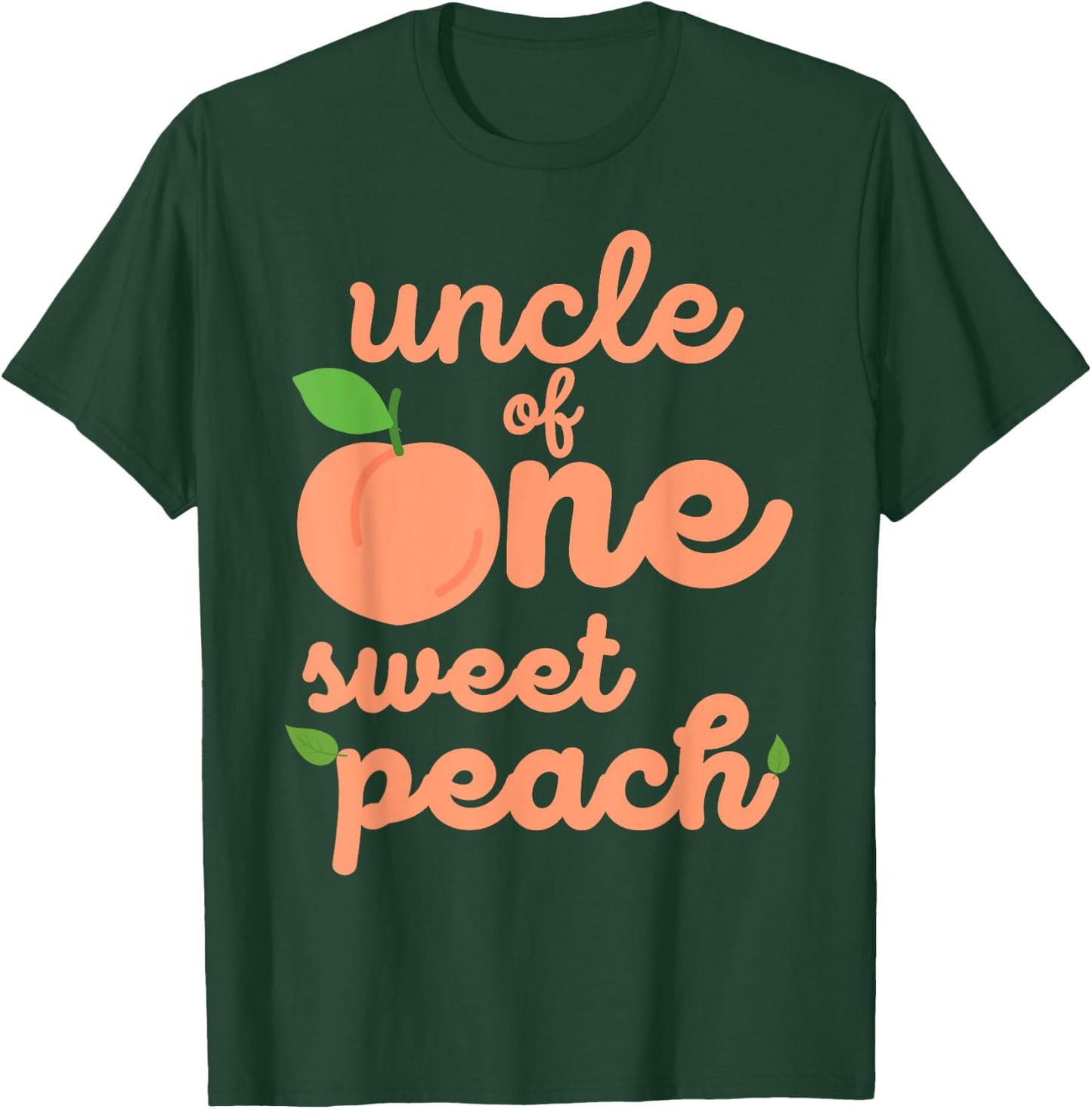 Uncle First Birthday One Sweet Peach Bday Family Matching T-Shirt - T-Shirt | Forest