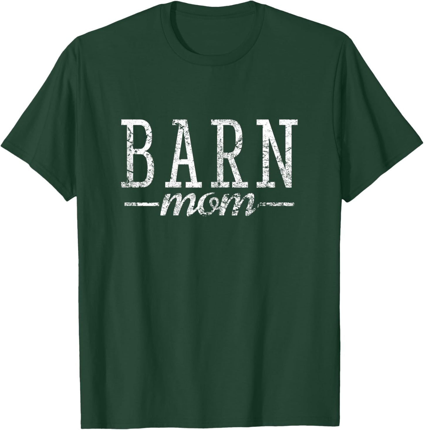 Barn Mom Horse Horses Retro T-Shirt - T-Shirt | Forest