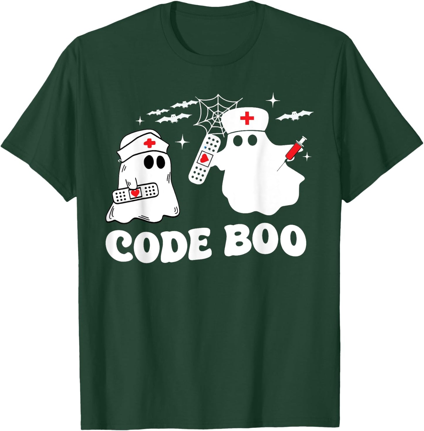 Code Boo Spooky Respiratory Therapist Halloween T-Shirt - T-Shirt | Forest