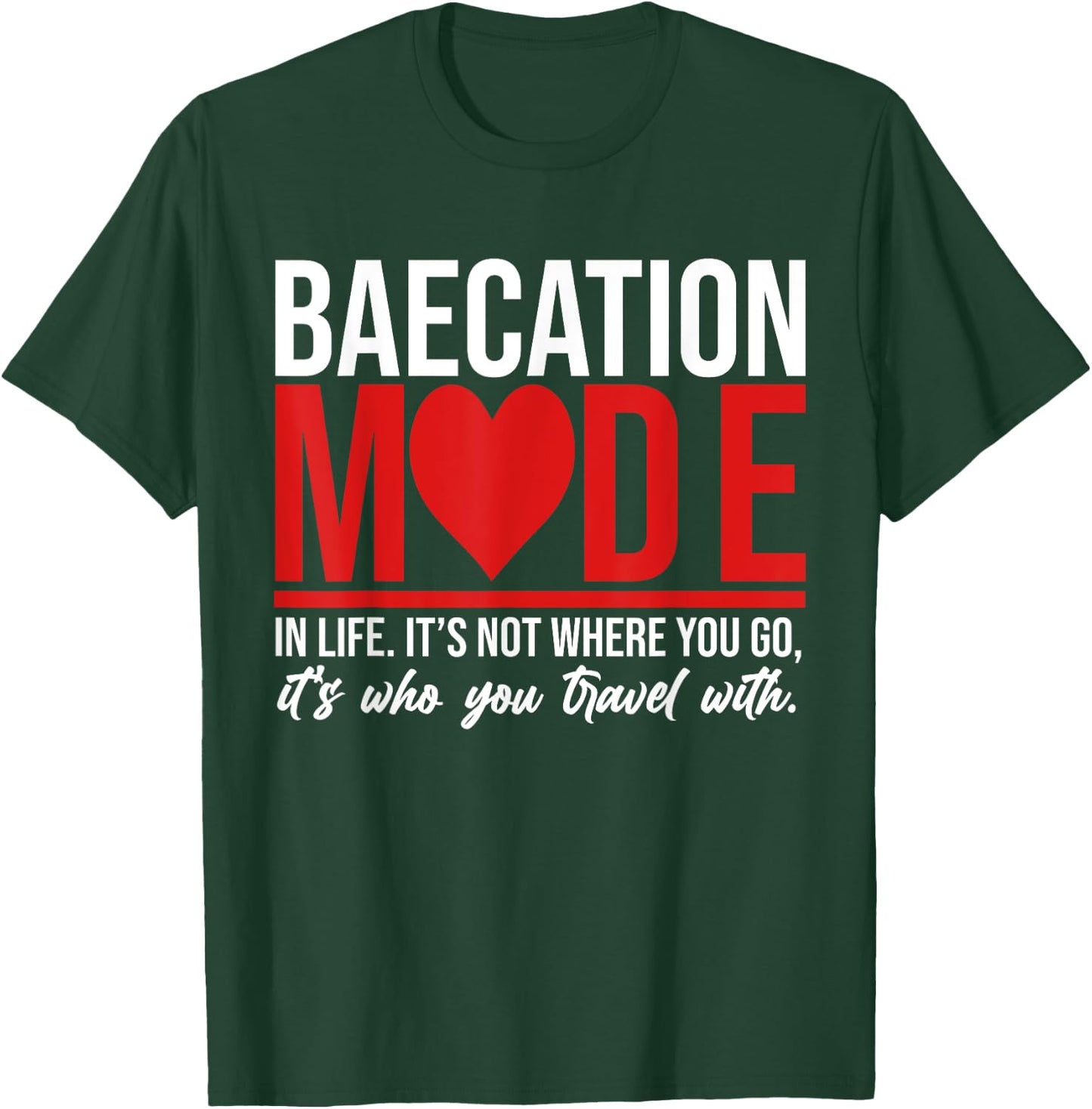 Cute Couples Trip Matching Vacation Baecation Vibes Gifts T-Shirt - T-Shirt | Forest