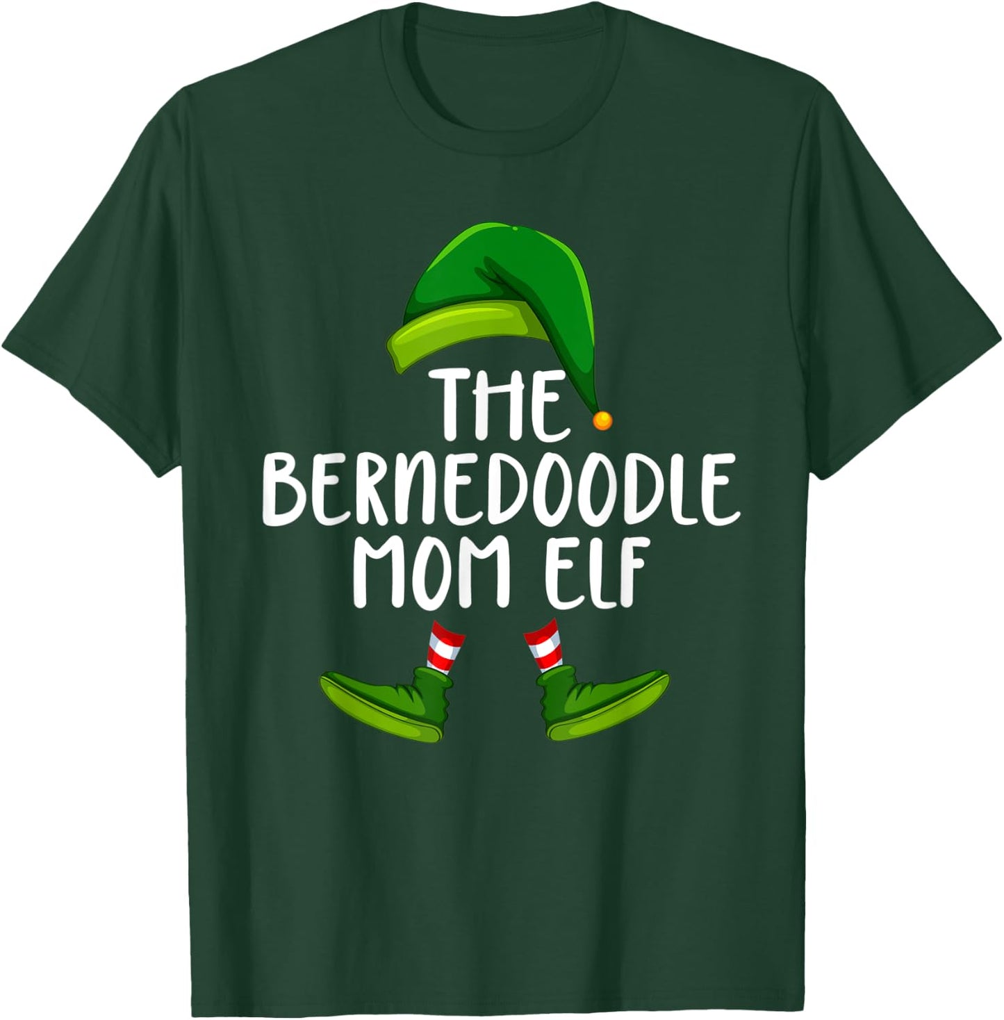 Bernedoodle Mom Dog Elf Funny Christmas Pajama X mas Women T-Shirt - T-Shirt | Forest