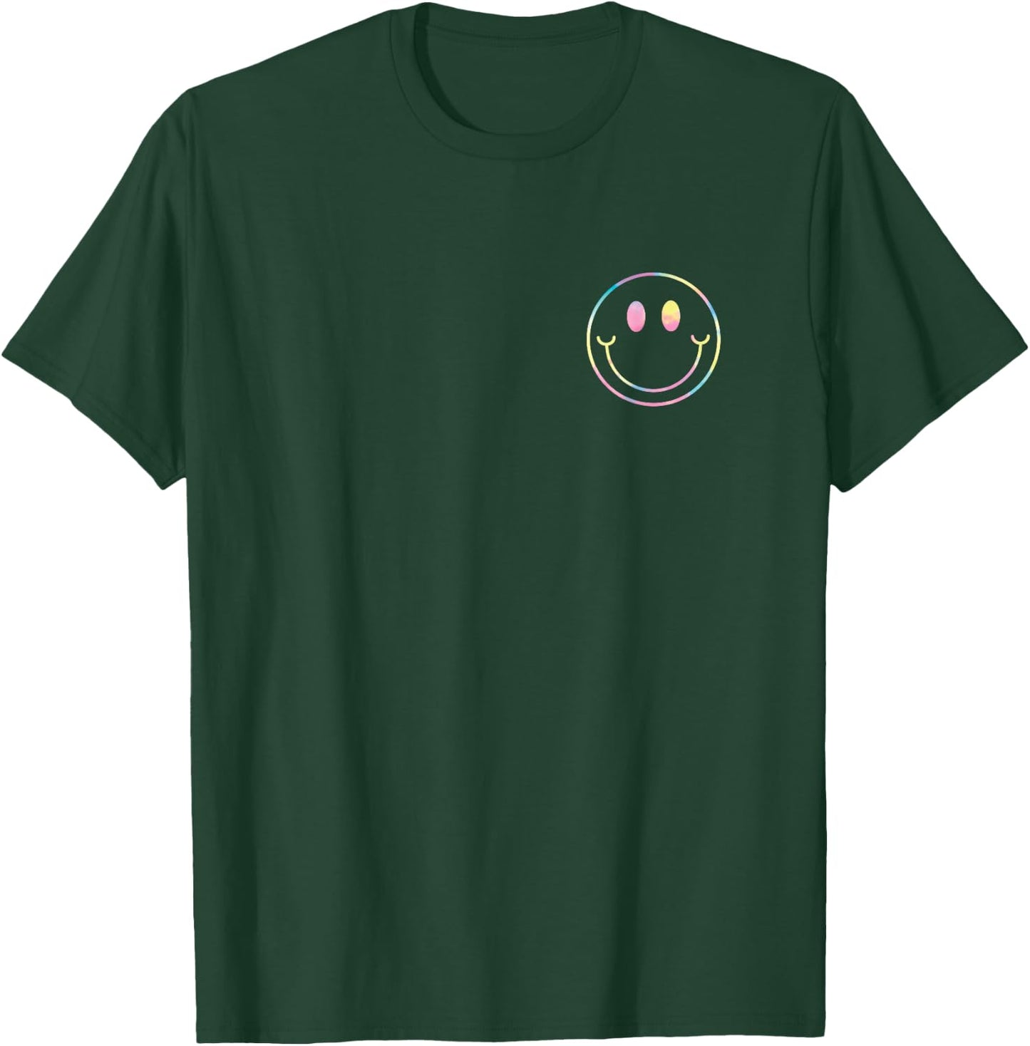 Tie Dye Smile Face Shirt Happy Smiling Face Pocket Logo T-Shirt - T-Shirt | Forest