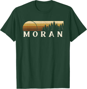 Moran, MI Vintage Evergreen Sunset Eighties Retro T-Shirt - T-Shirt | Forest