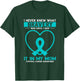 Mom Bravery White Teal Ribbon Cervical Cancer Awareness T-Shirt - T-Shirt | Forest