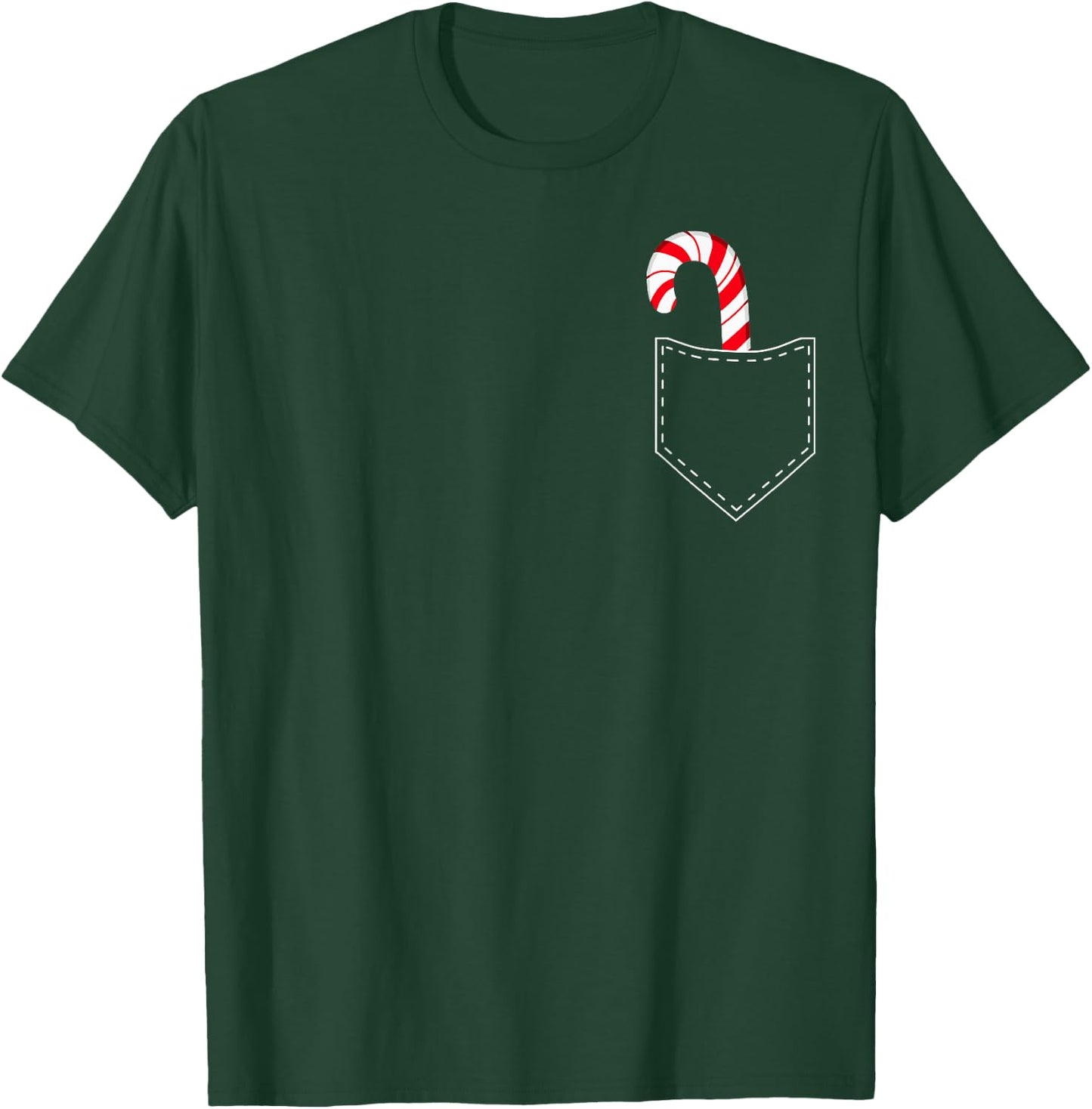 Candy Cane in Pocket Funny Vintage Candy Lover Christmas T-Shirt - T-Shirt | Forest