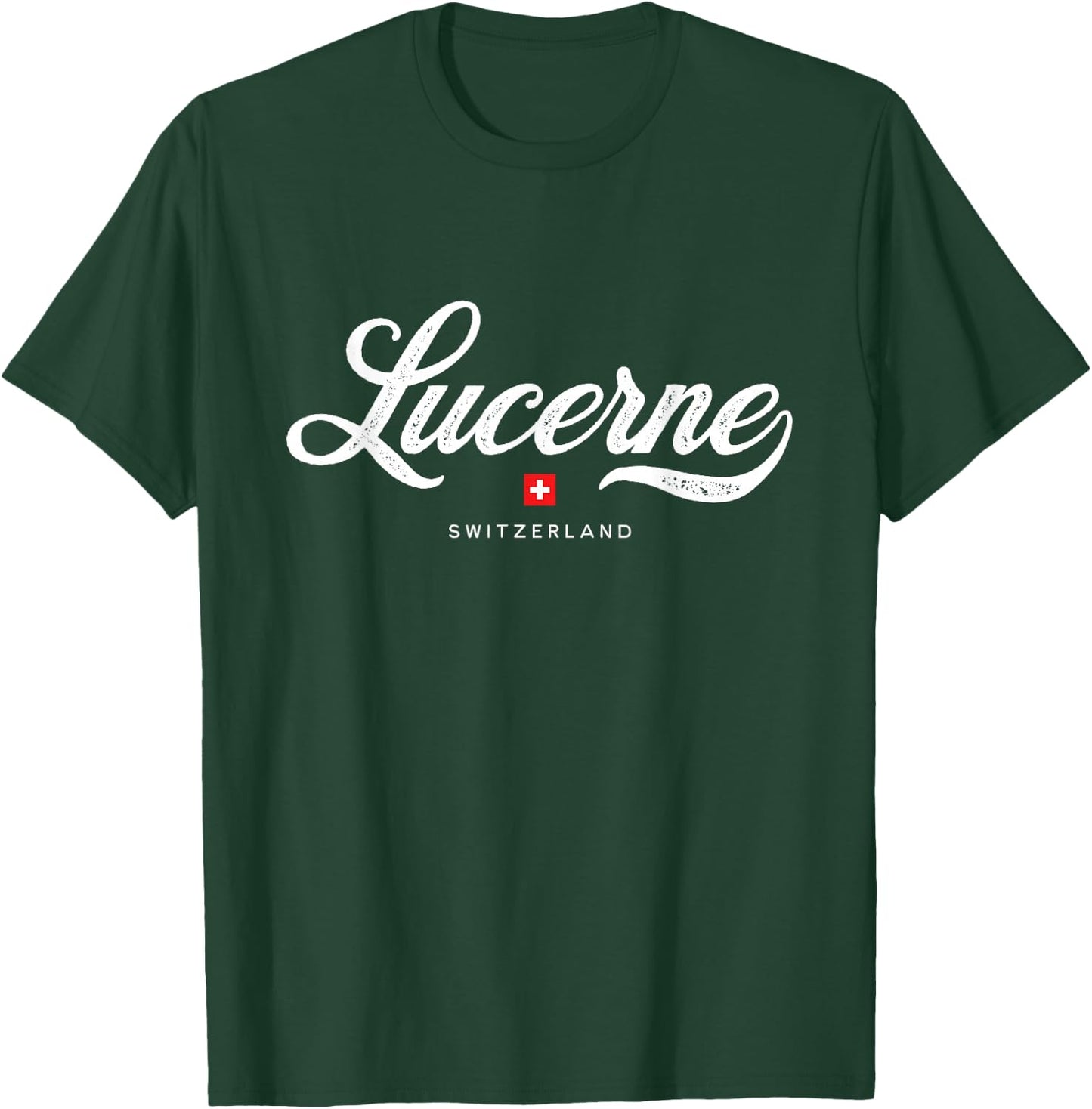 Lucerne Switzerland Retro Vintage T-Shirt - T-Shirt | Forest