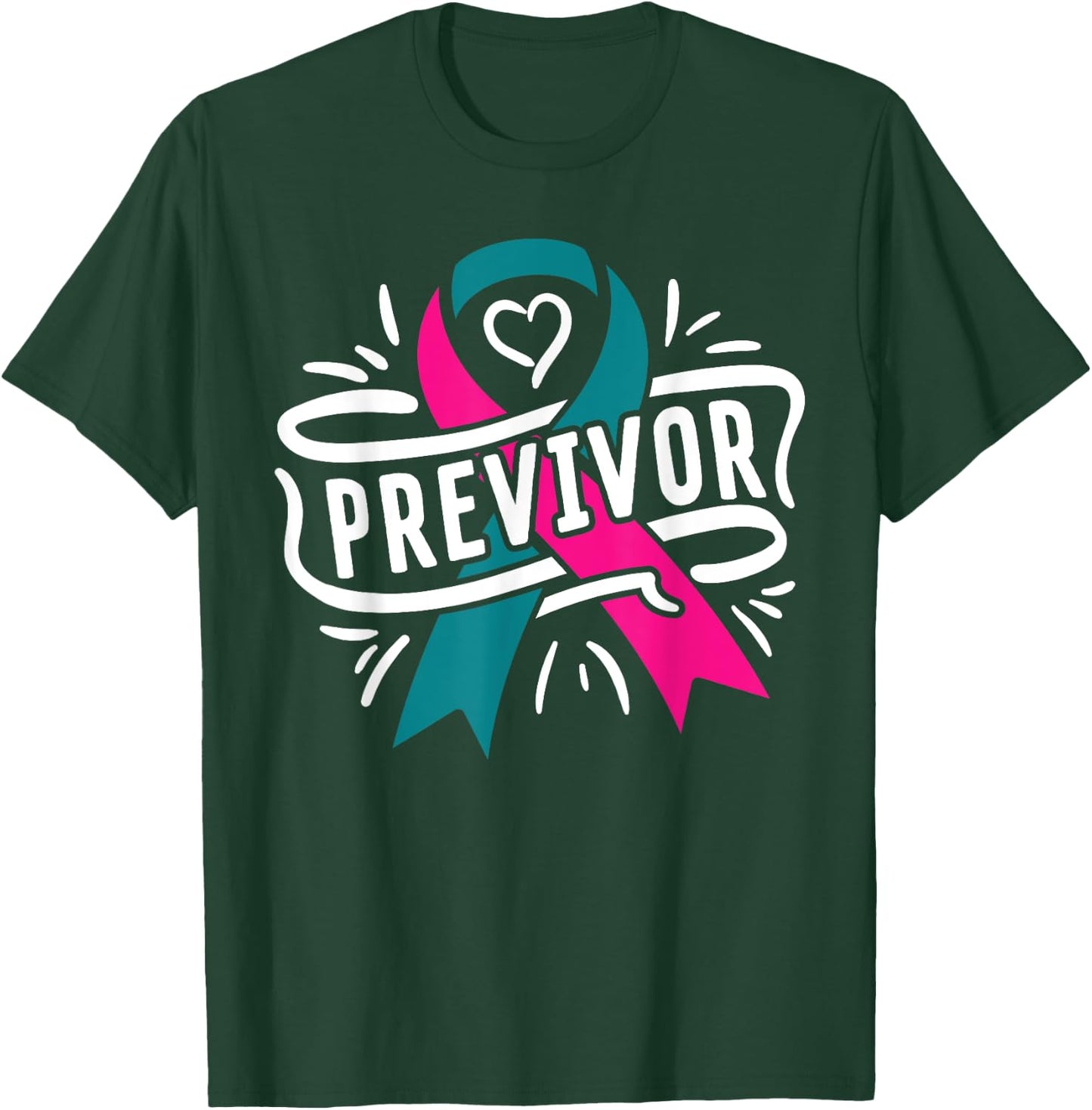 Previvor BRCA Breast Cancer Awareness Support T-Shirt - T-Shirt | Forest