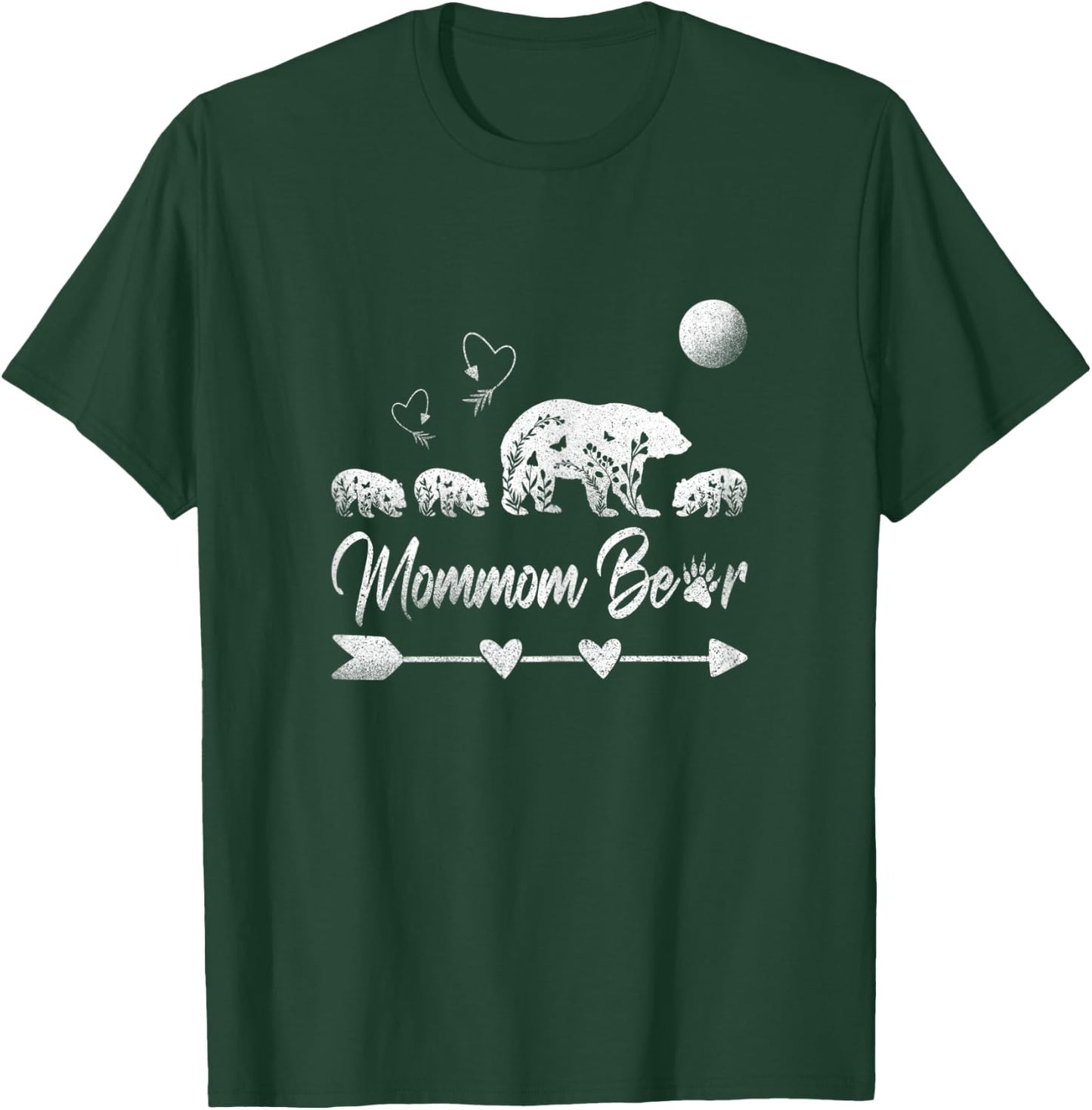 Mommom Bear With Three Bear Cubs Cute Mothers Day Boho Arrow T-Shirt - T-Shirt | Forest