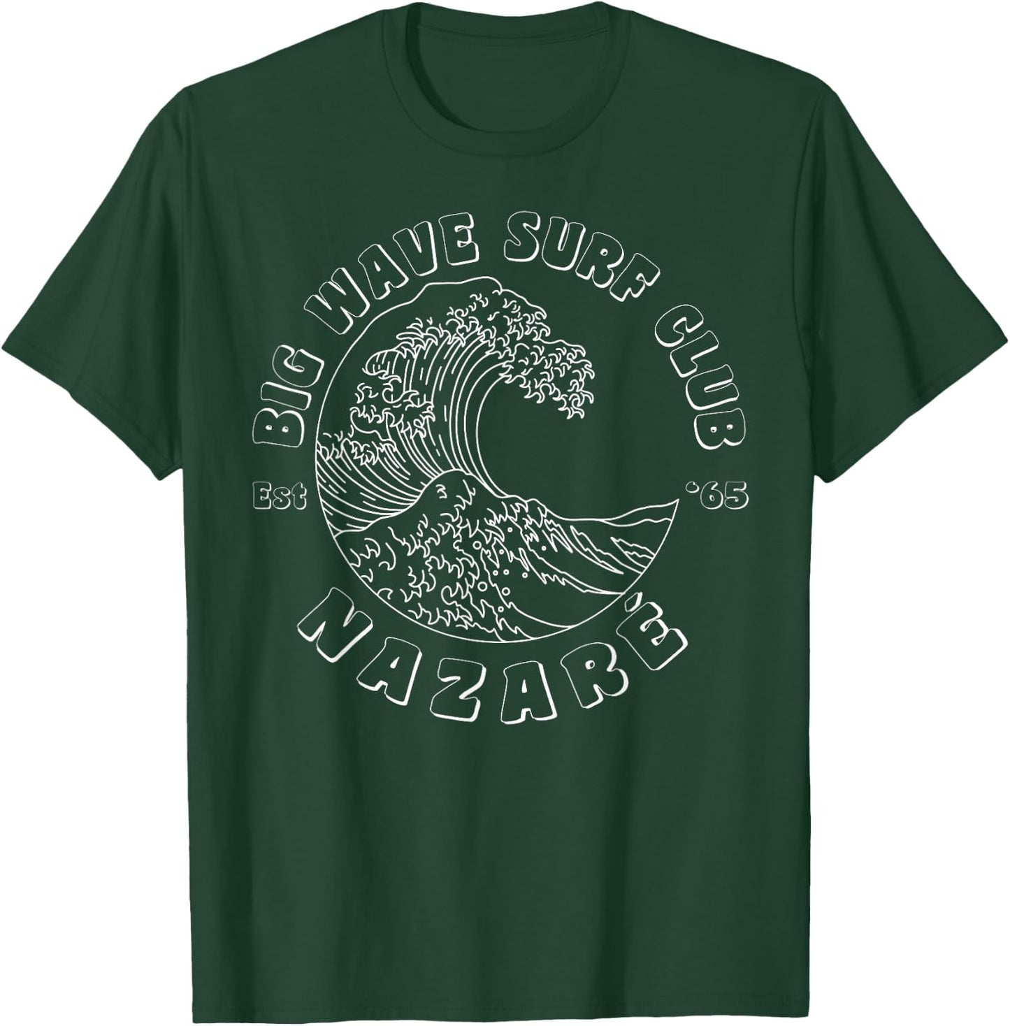 Nazare, Portugal, Big Wave Surf Club, classic surfing beach T-Shirt - T-Shirt | Forest