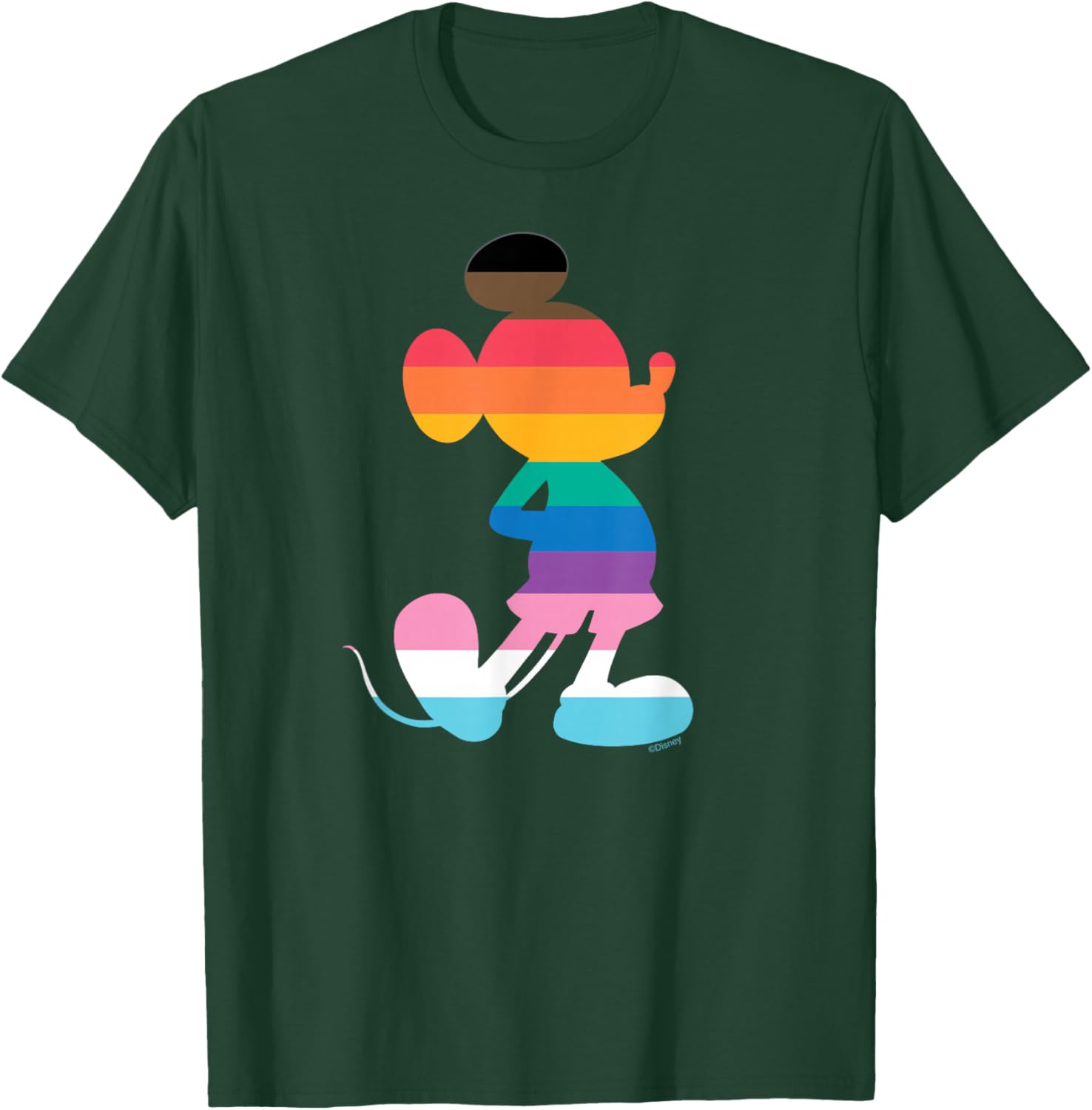 Disney Mickey Mouse Pride Inclusive Pose Rainbow Icon Fill T-Shirt - T-Shirt | Forest