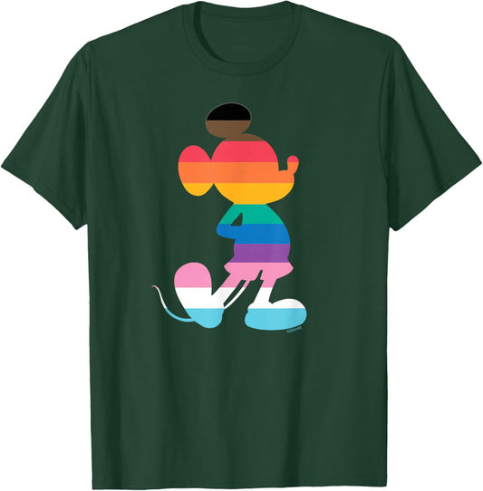Disney Mickey Mouse Pride Inclusive Pose Rainbow Icon Fill T-Shirt - T-Shirt | Forest