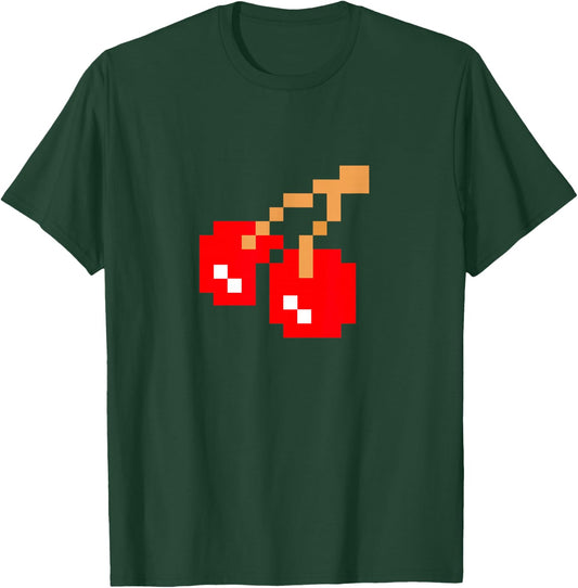 Cherries Cherry Pixel 8-bit Arcade Game Matching Costume Man T-Shirt - T-Shirt | Forest