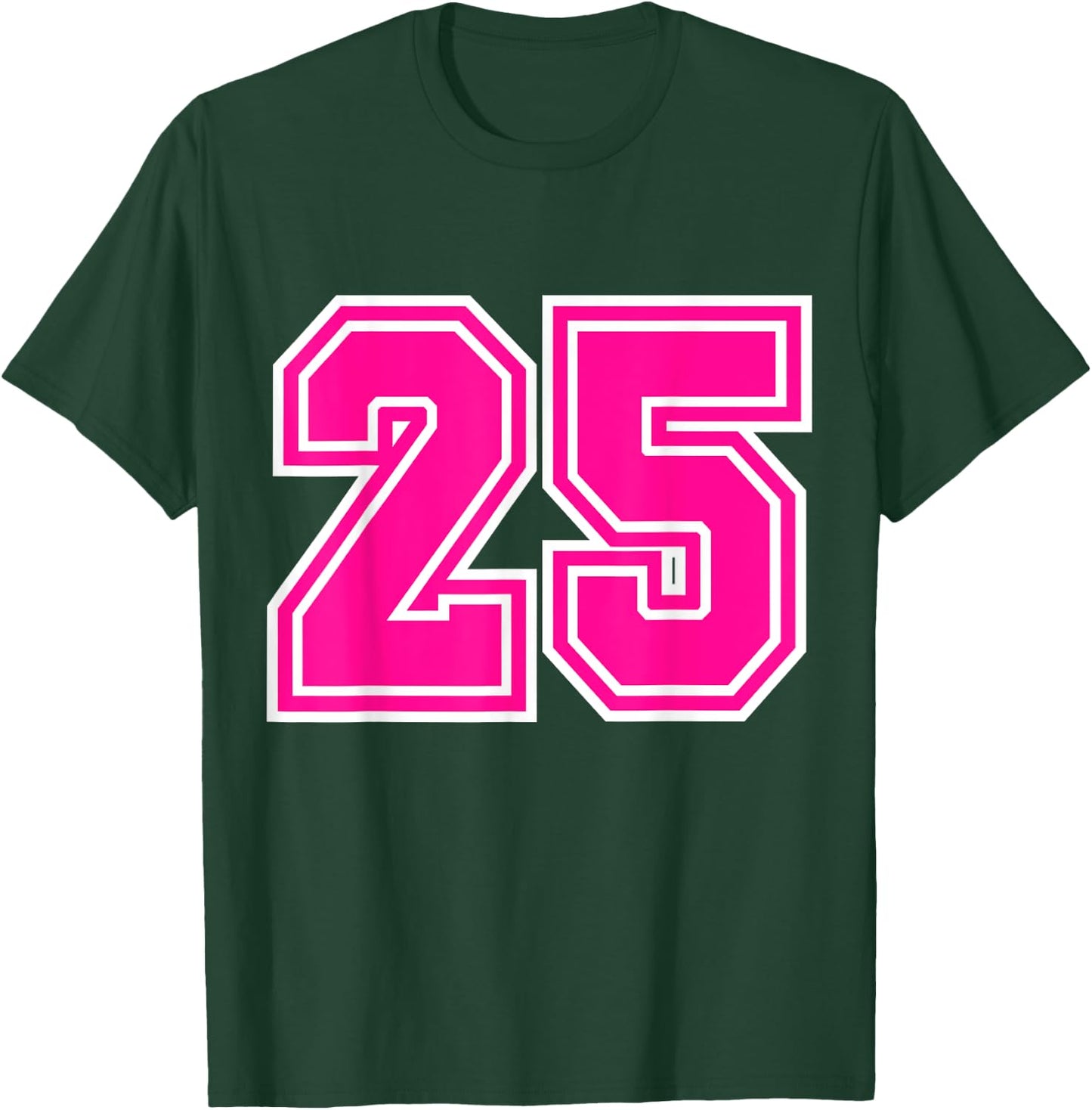Number #25 Varsity Pink Favorite Number T-Shirt - T-Shirt | Forest