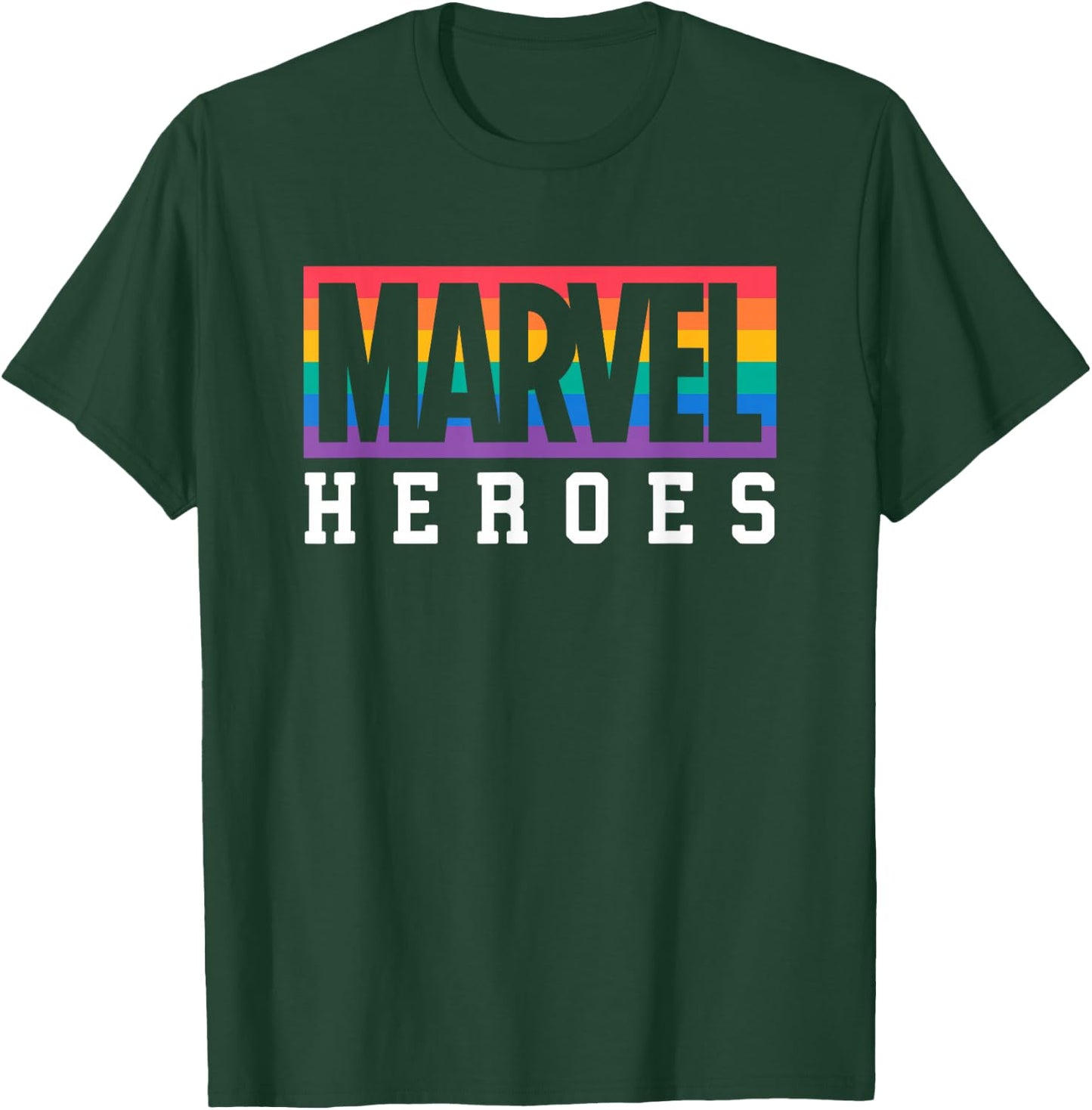 Marvel Pride Flag Rainbow Marvel Heroes Logo T-Shirt - T-Shirt | Forest
