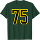 Yellow Black Sports Team Number #75 T-Shirt - T-Shirt | Forest