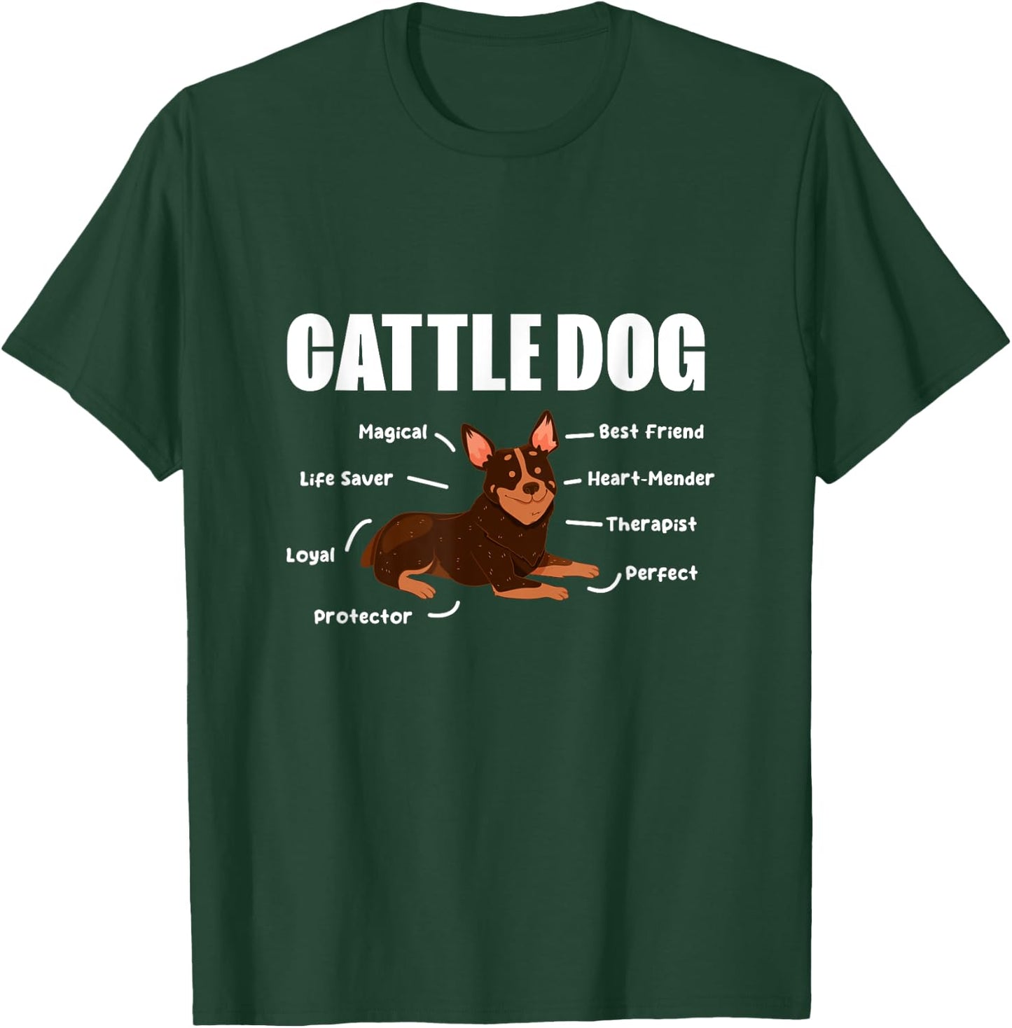 Cattle Dog Heeler Mom Heeler Dad Dog Lover Men Women Kids T-Shirt - T-Shirt | Forest