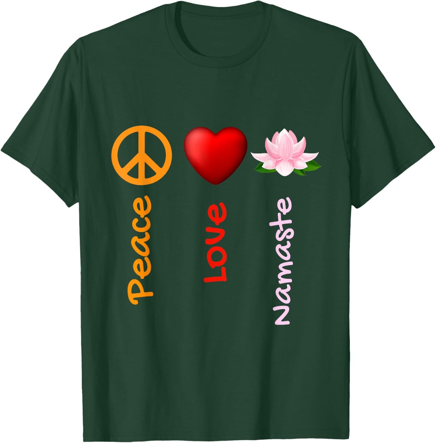 Peace Love Namaste Yoga,Yoga Gift Ideas,Yoga Lotus Flower T-Shirt - T-Shirt | Forest