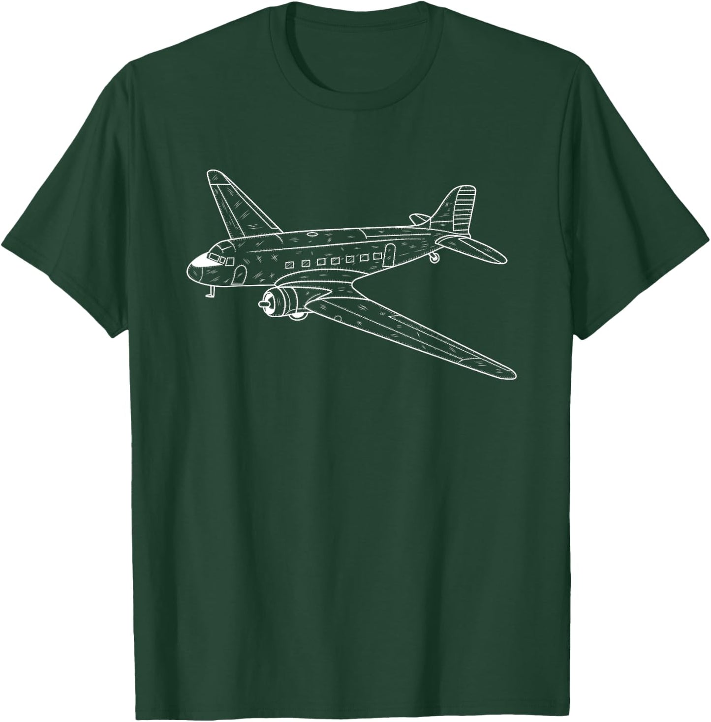 Vintage DC-3 Airplane Funny Aircraft Plane Lover Outfit Men T-Shirt - T-Shirt | Forest