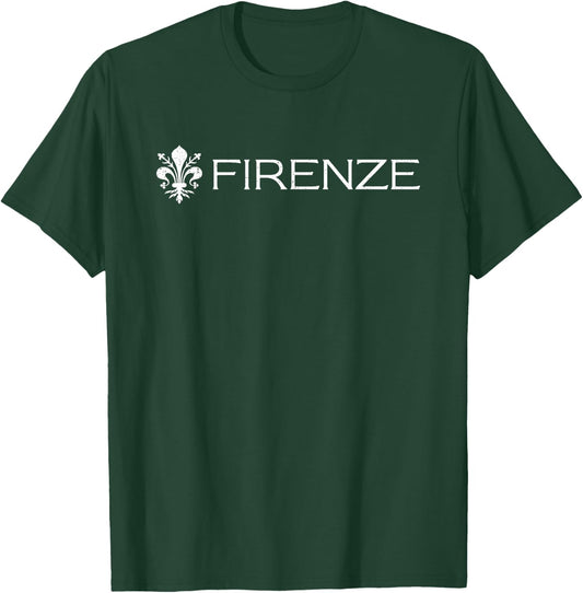 Flag of Florence Italy Tuscany Firenze Emblem Arms Symbol T-Shirt - T-Shirt | Forest