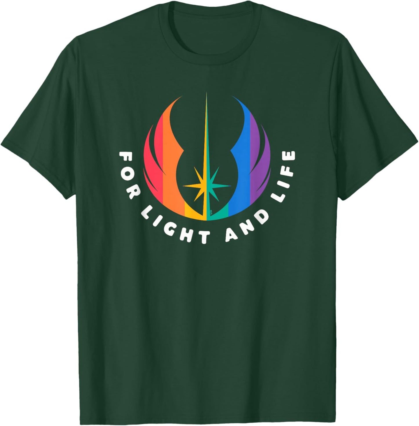 Star Wars Pride Rainbow Jedi Order Symbol For Light and Life T-Shirt - T-Shirt | Forest