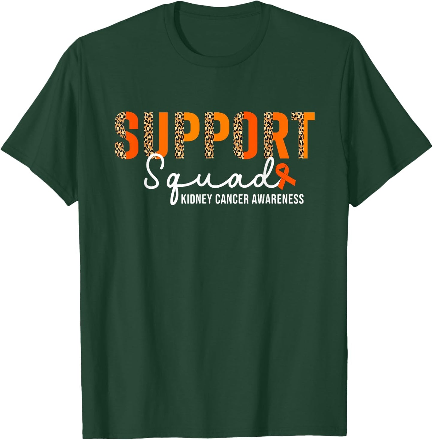 Support Squad Kidney Cancer Ribbon Kidney Cancer T-Shirt - T-Shirt | Forest