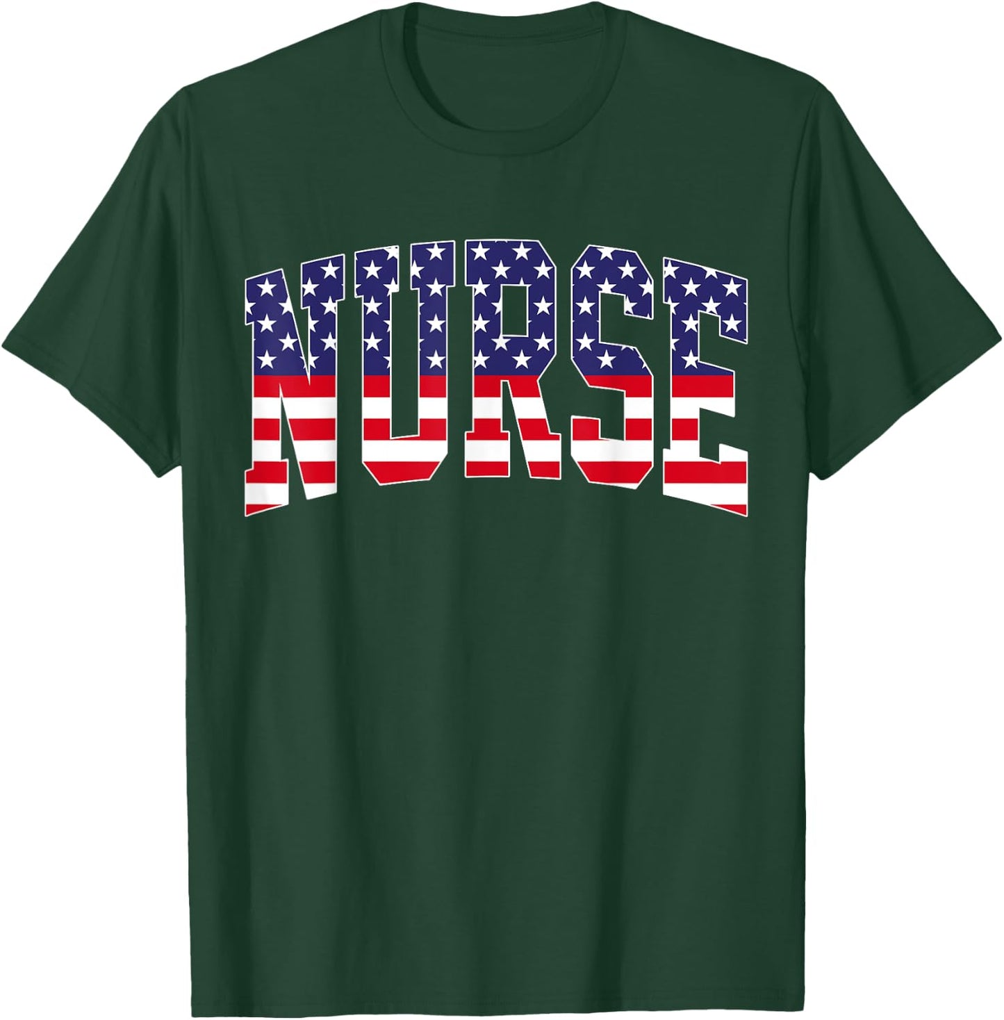 Vintage Nurse US Flag 4th Of July Nursing Patriotic RN Men T-Shirt - T-Shirt | Forest