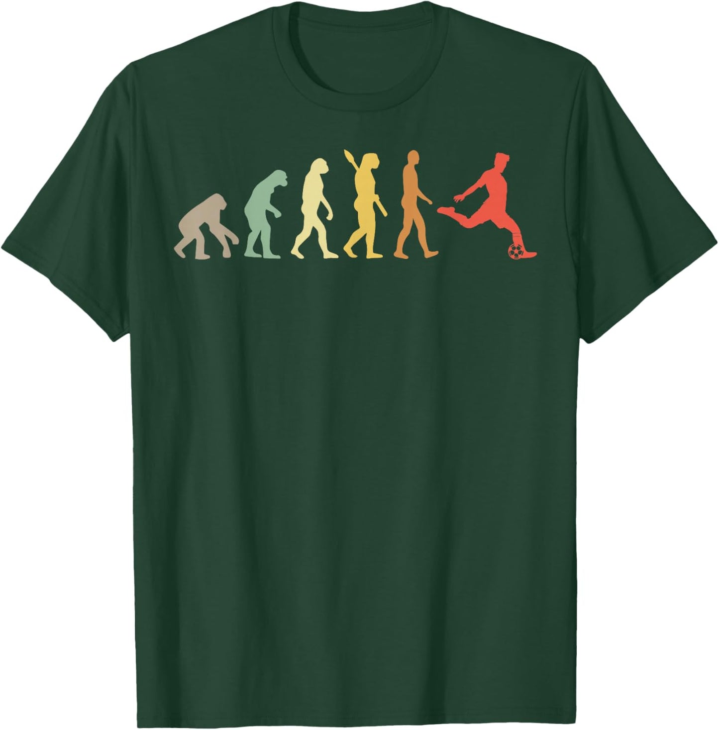 Retro Soccer Evolution of Man Athlete T-Shirt - T-Shirt | Forest