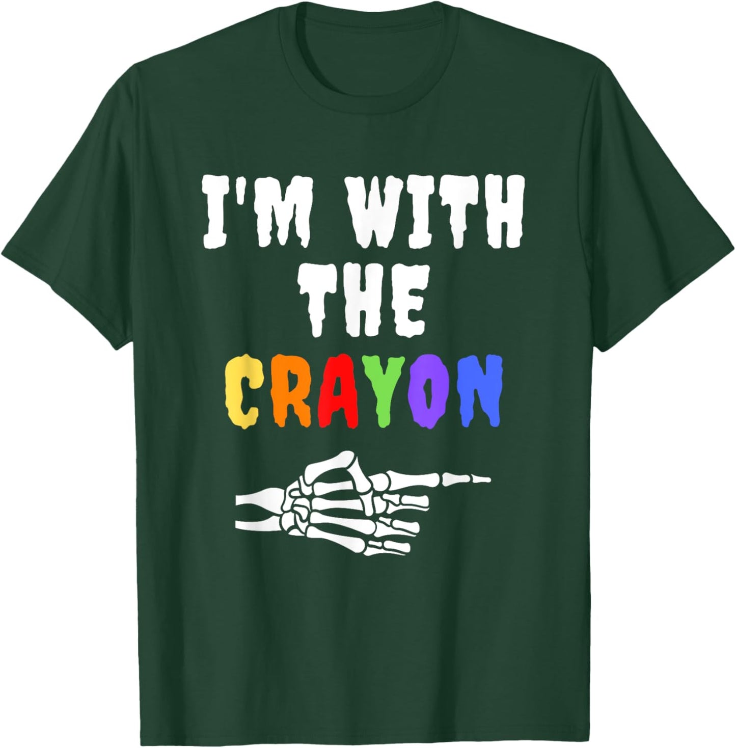Halloween Shirt Funny Vintage Retro I'm With the Crayon T-Shirt - T-Shirt | Forest