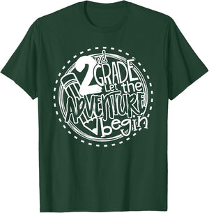 Let the 2nd Grade Adventure Begin Second Grade Teacher Women Girls Kids T-Shirt - T-Shirt | Forest