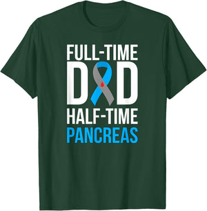 Dad Of Type 1 Diabetes Warrior T1D Diabetes Fighter Father T-Shirt - T-Shirt | Forest