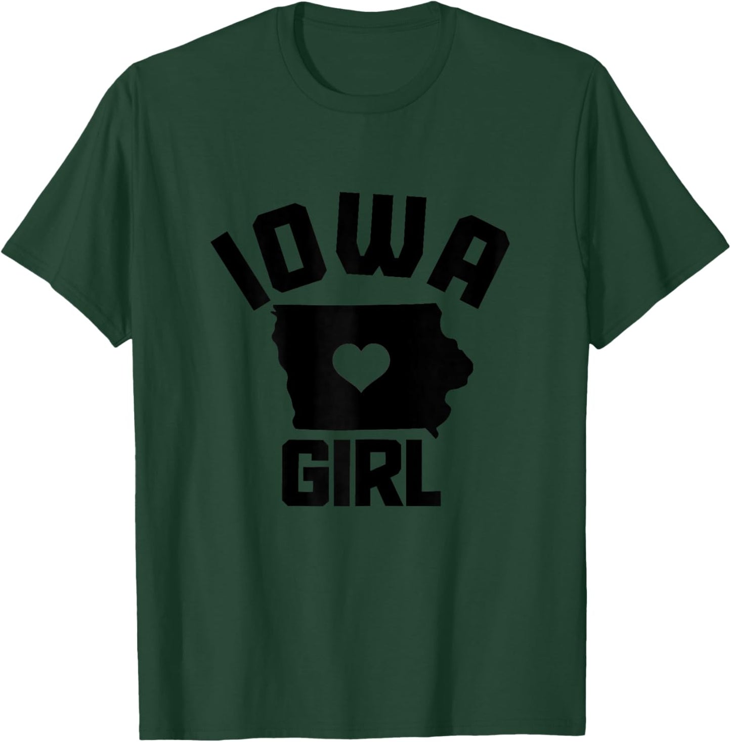 Iowa Girls' Heart State Map T-Shirt - T-Shirt | Forest