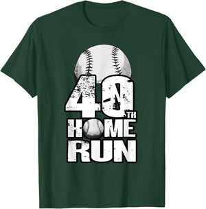 40 Years Old Vintage Baseball 40th Birthday T-Shirt - T-Shirt | Forest