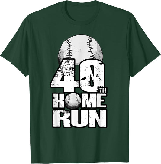 40 Years Old Vintage Baseball 40th Birthday T-Shirt - T-Shirt | Forest