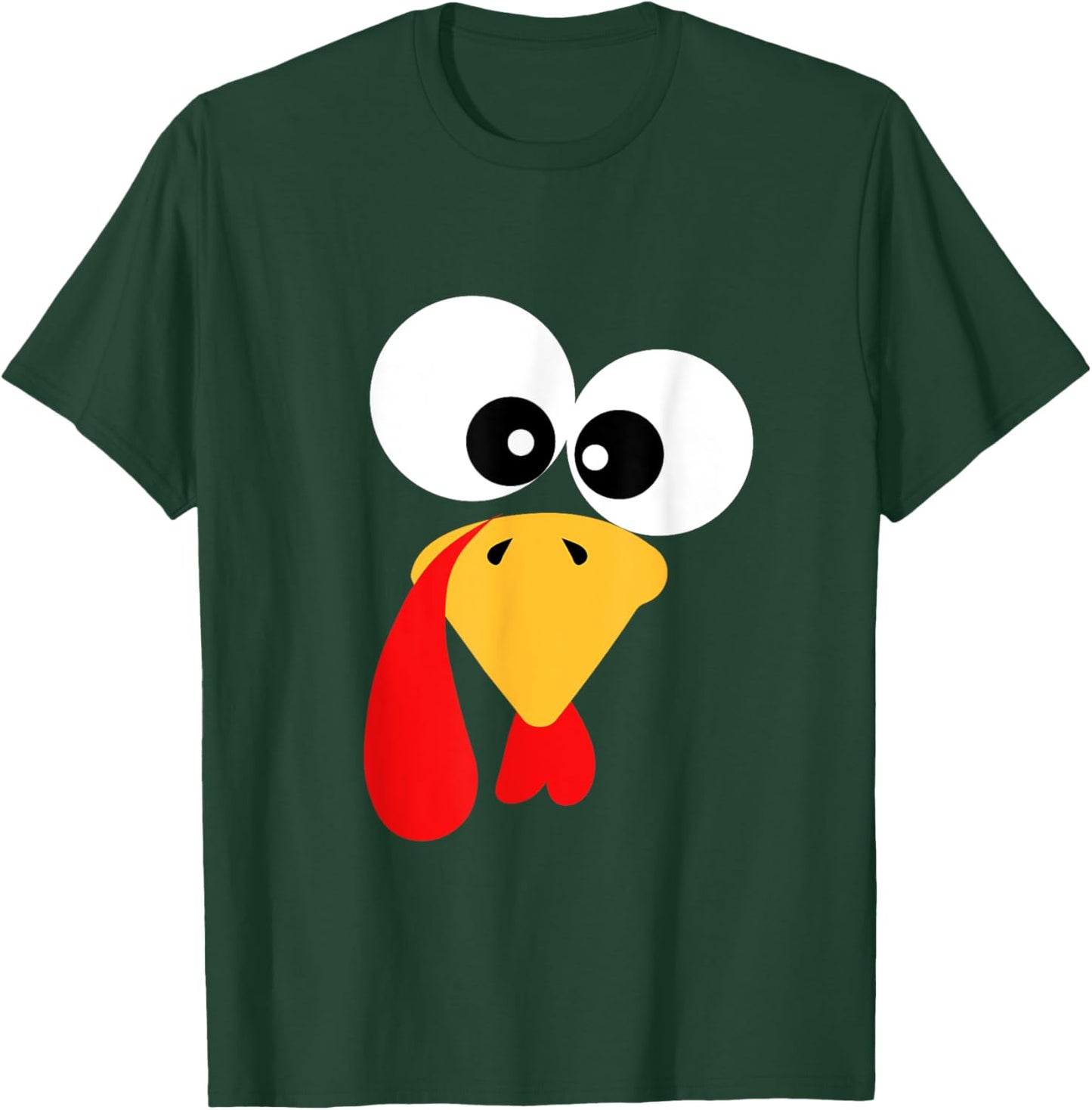 Thanksgiving Turkey Face Family Costume Kids Funny Turkey T-Shirt - T-Shirt | Forest