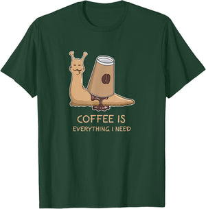 Coffee Cup Agate Snail Shell Pet Animal Funny Apparel T-Shirt - T-Shirt | Forest