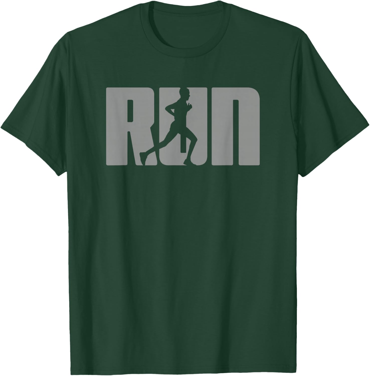 Silhouette Run Design for Runner Marathon Graphic Running T-Shirt - T-Shirt | Forest