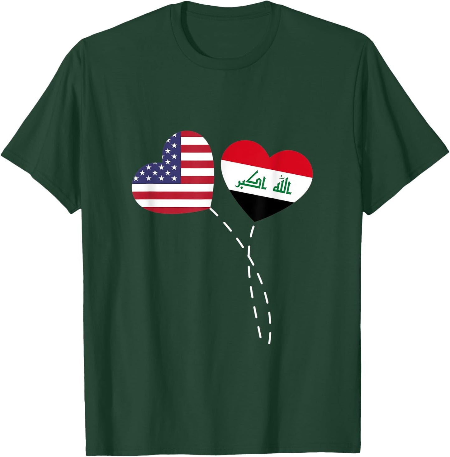 Loving USA Iraq Flag Heart Iraqi Americans Love T-Shirt - T-Shirt | Forest