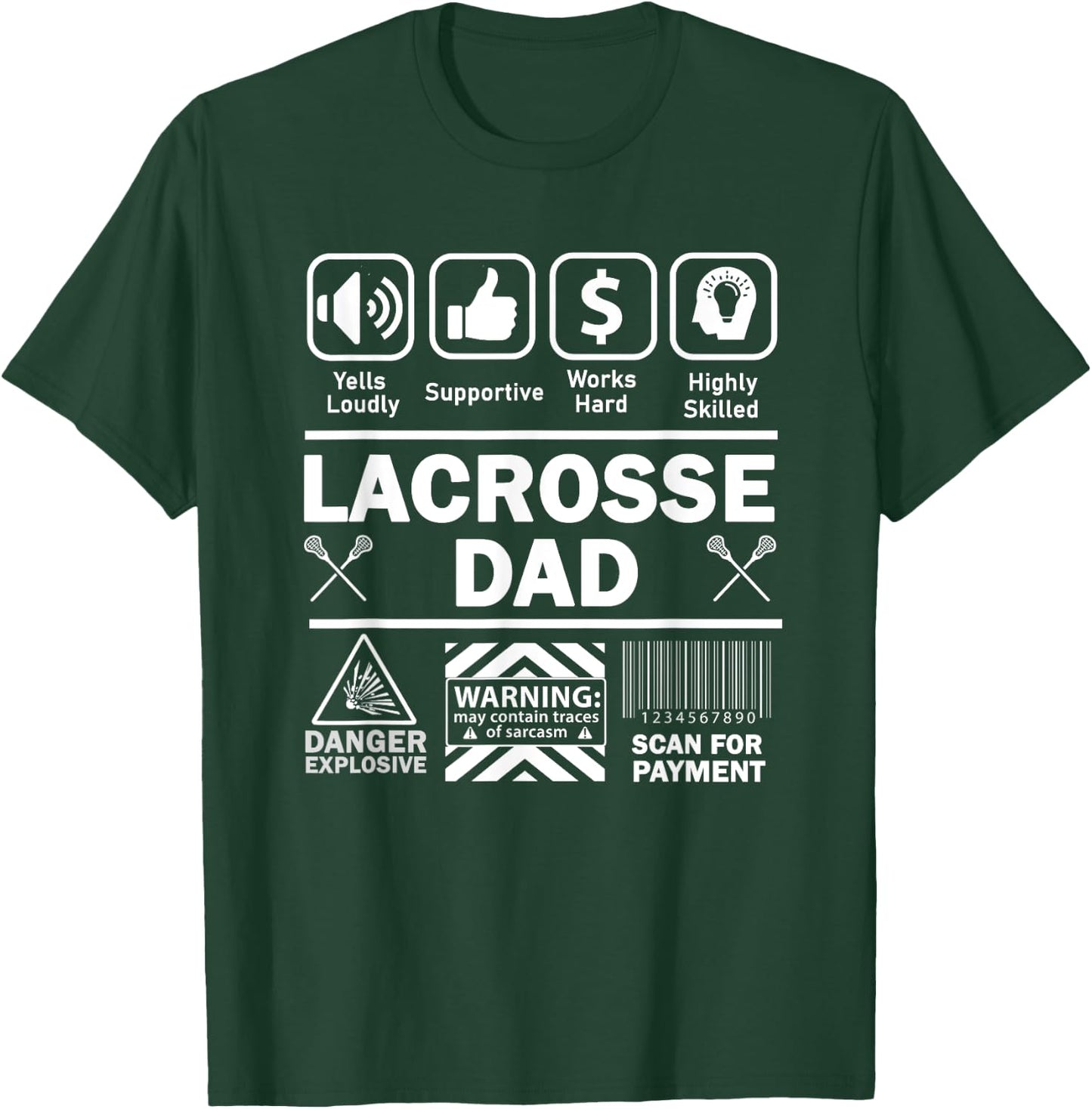 Lacrosse Dad Funny Contents of Sports Father T-Shirt - T-Shirt | Forest