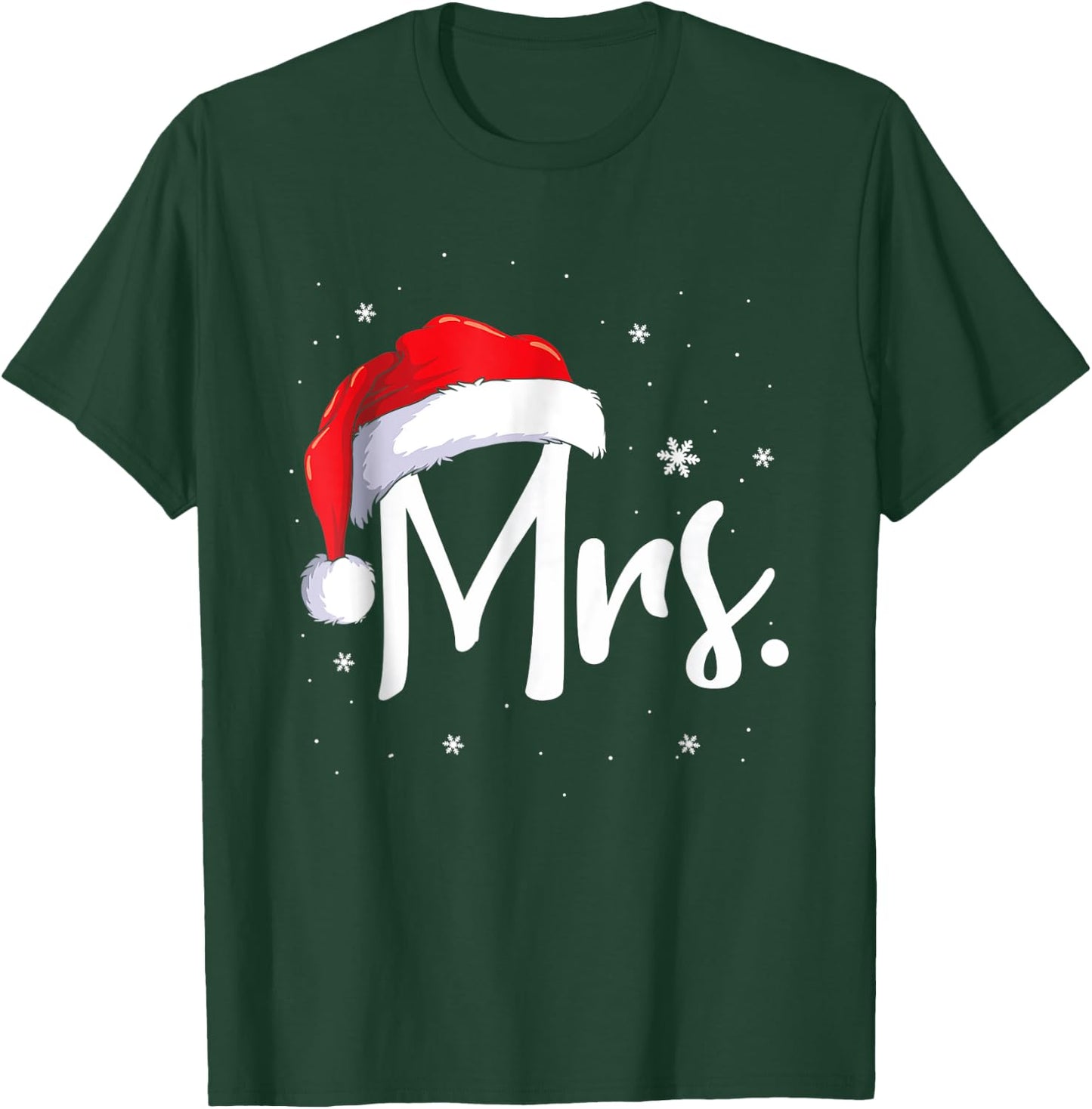 Mr and Mrs Claus Couples Matching Christmas Pajamas Santa T-Shirt - T-Shirt | Forest