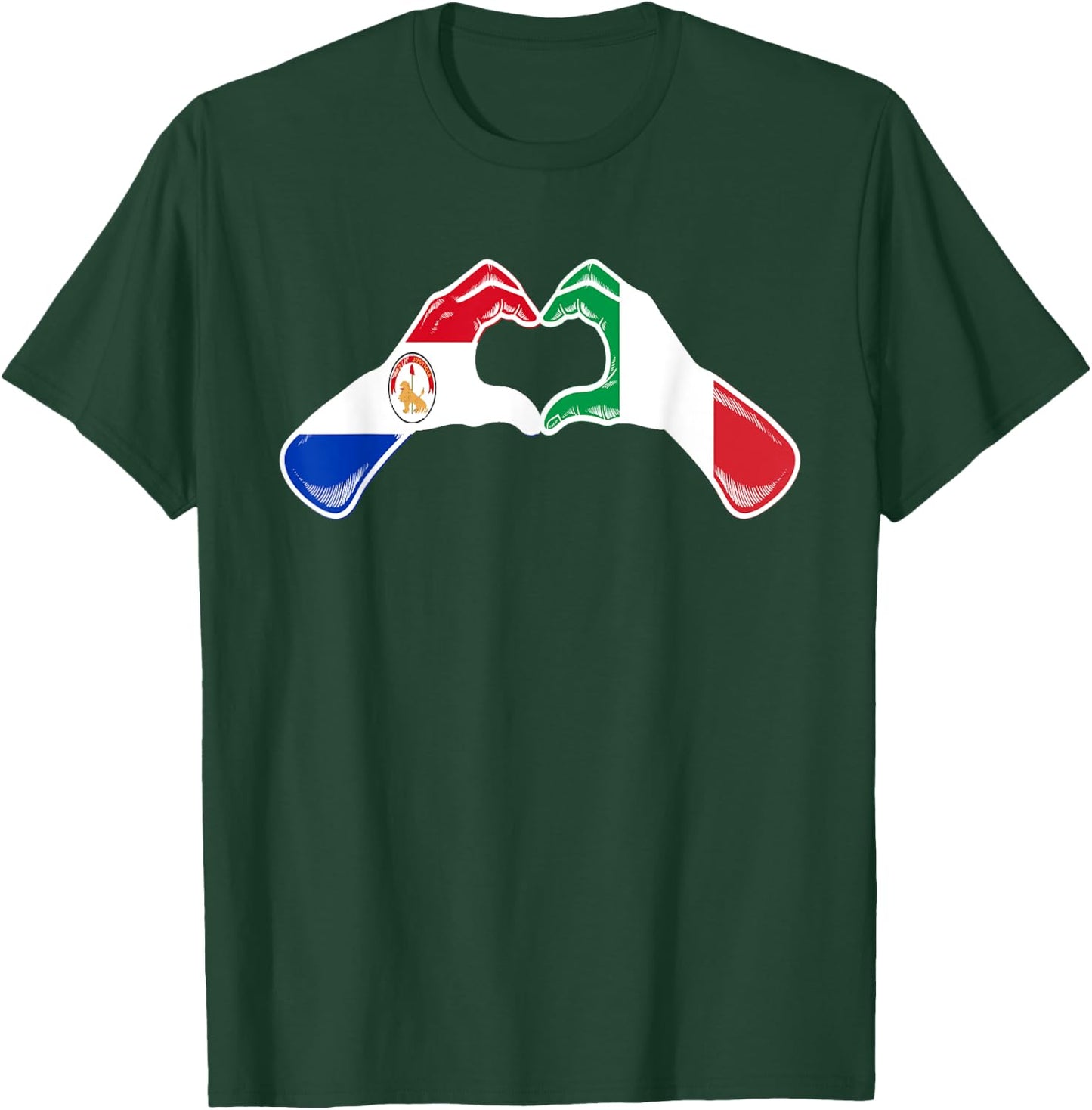 Paraguay Italy Flag - Paraguayan Italian Heart T-Shirt - T-Shirt | Forest